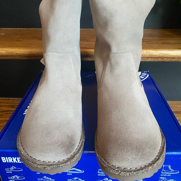 Birkenstock Uppsala Shearling Gray Taupe/Soft Pink NEW IN BOX 7 US/38 EU - Picture 5 of 14